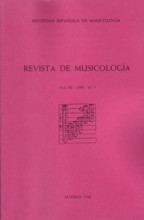 Revista de Musicología, vol. IX, 1986, nº 1