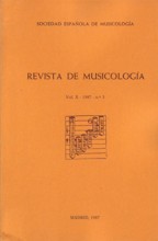 Revista de Musicología, vol. X, 1987, nº 3