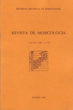 Revista de Musicología, vol. XII, 1989, nº 2-B. 26245 Revista de Musicología, vol. XII, 1989, nº 2-B. 26245