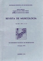 Revista de Musicología, vol. XIV, 1991, nº 1-2: III Congreso Nacional de Musicología, Granada, 1990: "La música en la España del siglo XIX". 26249