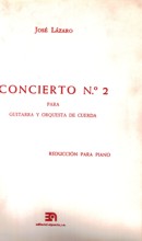 Concierto nº 2 para guitarra y orquesta de cuerda. Reducción para piano