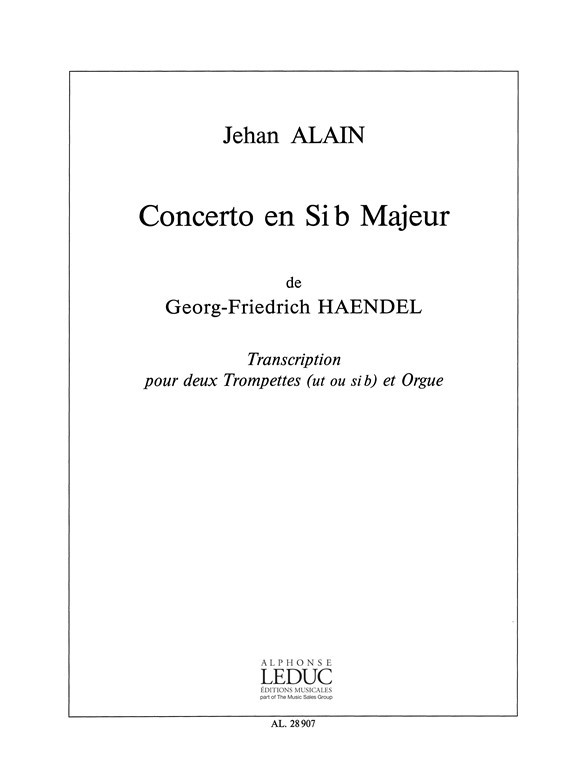 Concerto Op.4, No.2 in B flat major, 2 Trumpets In C or B-Flat and Organ. 9790046289071
