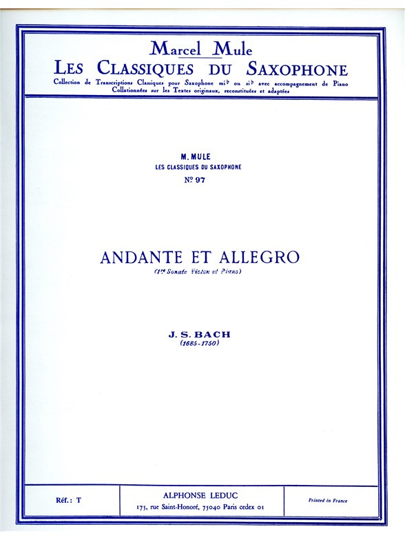 Andante Et Allegro: Sonate nº 1, Alto Saxophone