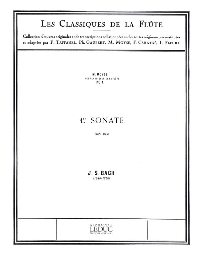 Sonata No.1, BWV 1030 in B minor: "Les classiques de la Flûte" n° 1 (rév. Marcel Moyse), Flute and Piano