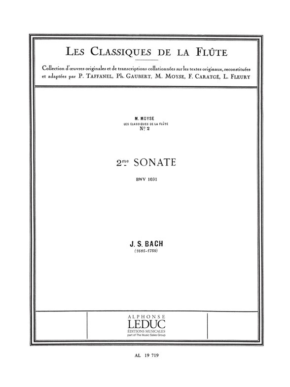 Sonata No. 2, BWV 1031 in E flat major, Flute and Piano. 9790046197192