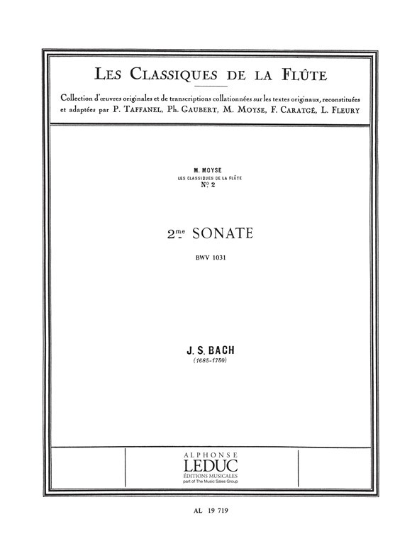 Sonata No. 2, BWV 1031 in E flat major, Flute and Piano