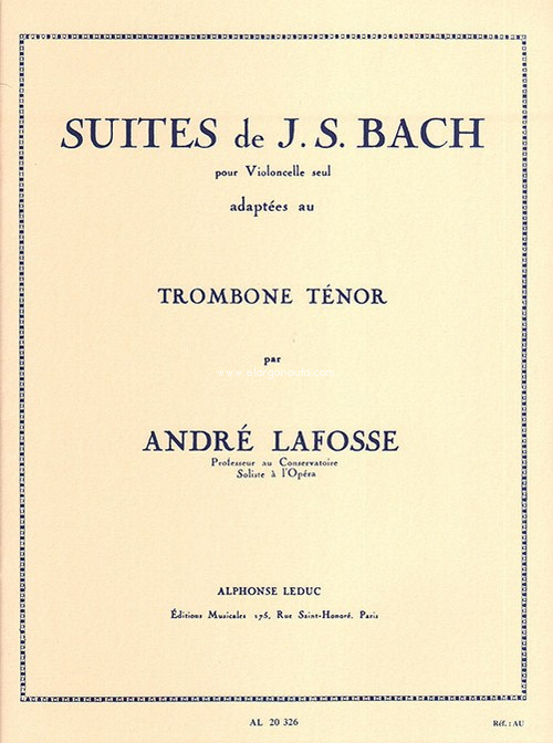 Suites pour violoncelle seul adaptée au trombone ténor