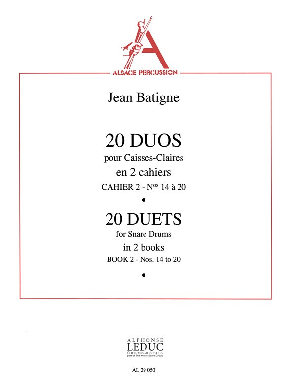 20 Duets for Snare Drums, Book 2: Nos. 14 to 20. 9790046290503