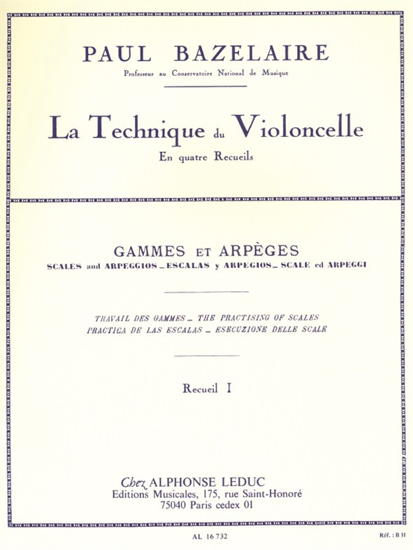 La técnica del violonchelo, vol. I: Escalas y arpegios. 9790046167324