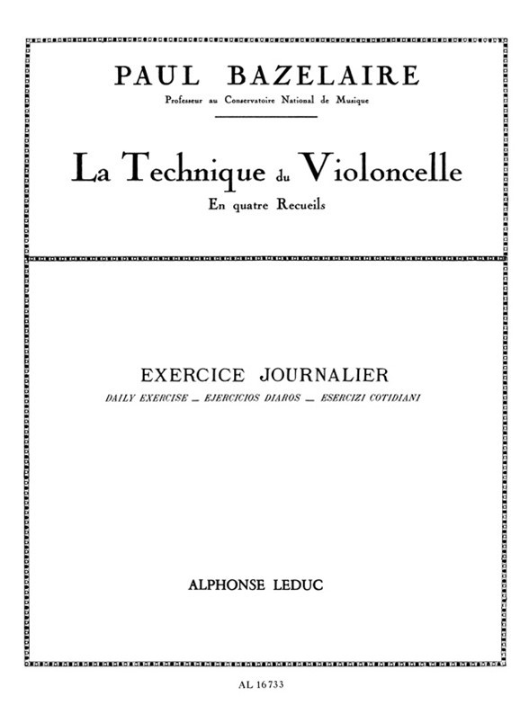 La técnica del violonchelo, vol. II: Ejercicios diarios. 9790046167331