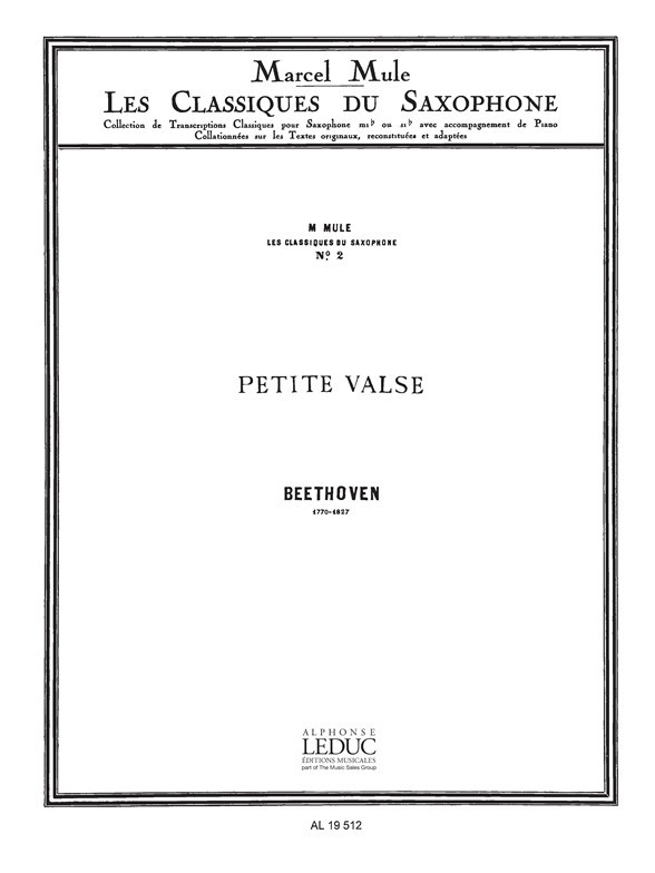 Petite Valse: Classiques No.2, Alto Saxophone and String Orchestra. 9790046195129