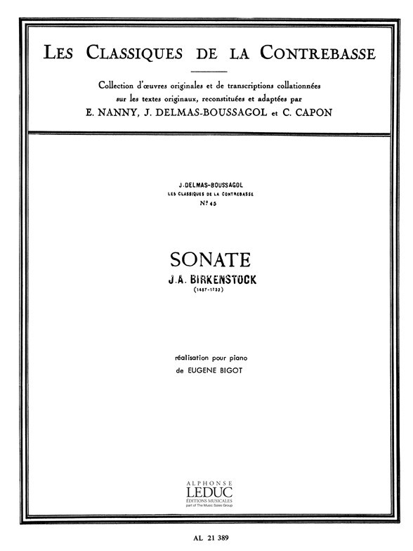 Sonate nº 45, Double Bass. 9790046213892