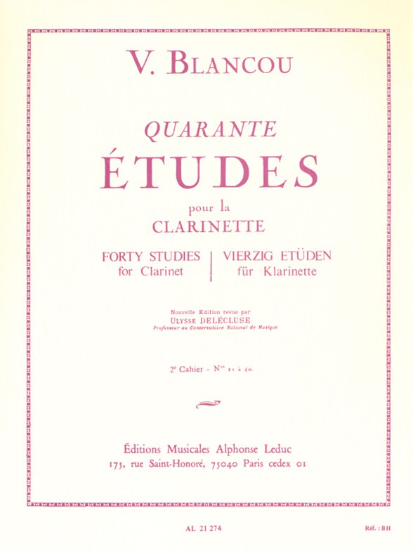 40 Etudes Vol. 2 - 21 a 40, Clarinet