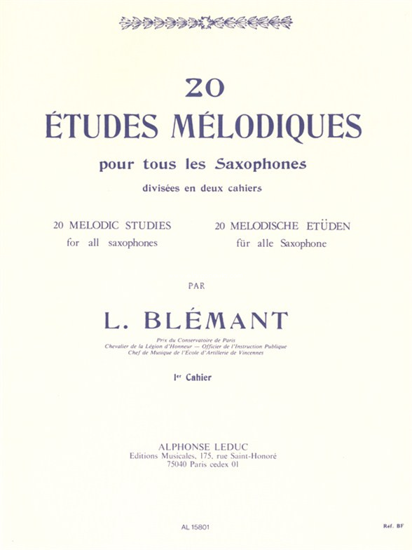 20 Etudes Melodiques 1, Saxophone