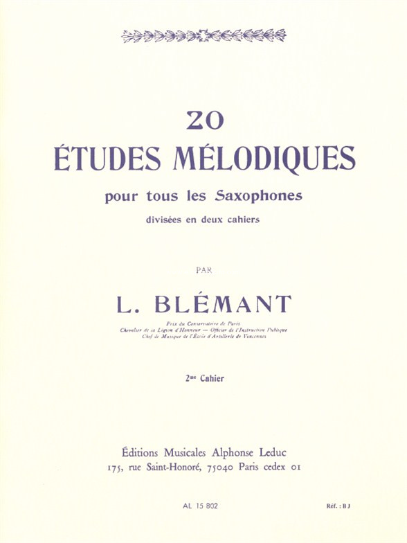 Studi Melodici (20) Vol. 2, Saxophone