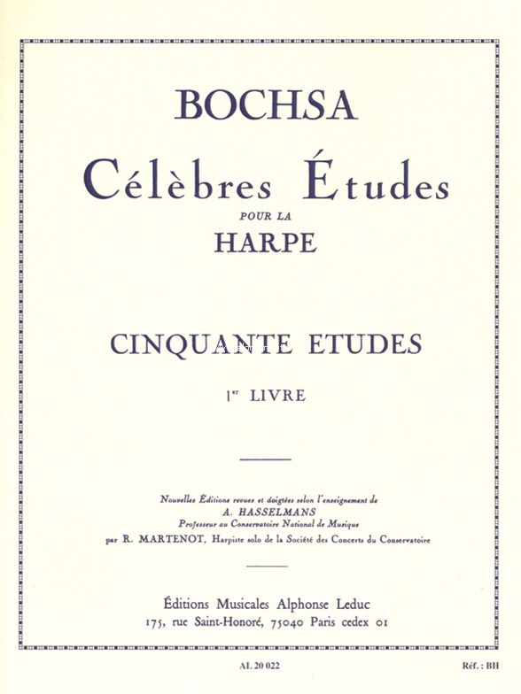 Cinquante Études Op. 34, Vol. 1: Célèbres Études pour la harpe. 9790046200229