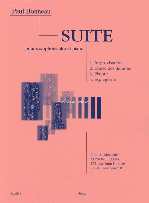 Suite, pour saxophone alto et piano