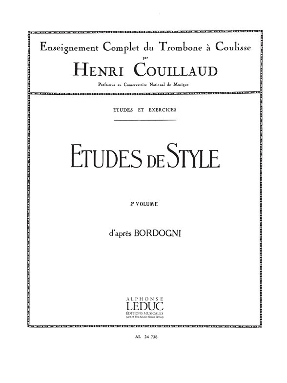 Études de Style d'après Bordogni Vol. 2: Enseignement Complet du Trombone à Coulisse par Henri Couillaud. 9790046247385