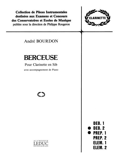 Berceuse: Clarinette Et Piano - Collection Rougeron, Clarinet and Piano