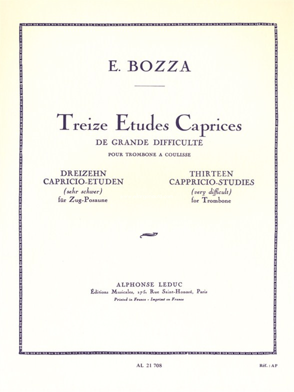 13 Etudes-Caprices De Grande Difficulté, Trombone. 9790046217081