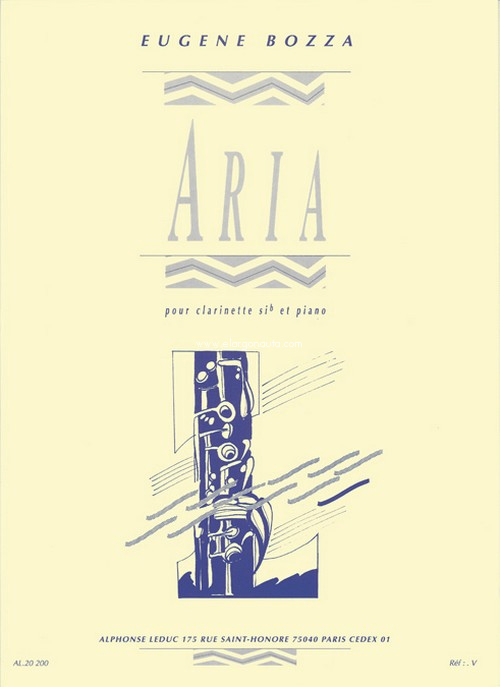 Aria, pour clarinette Si b et piano