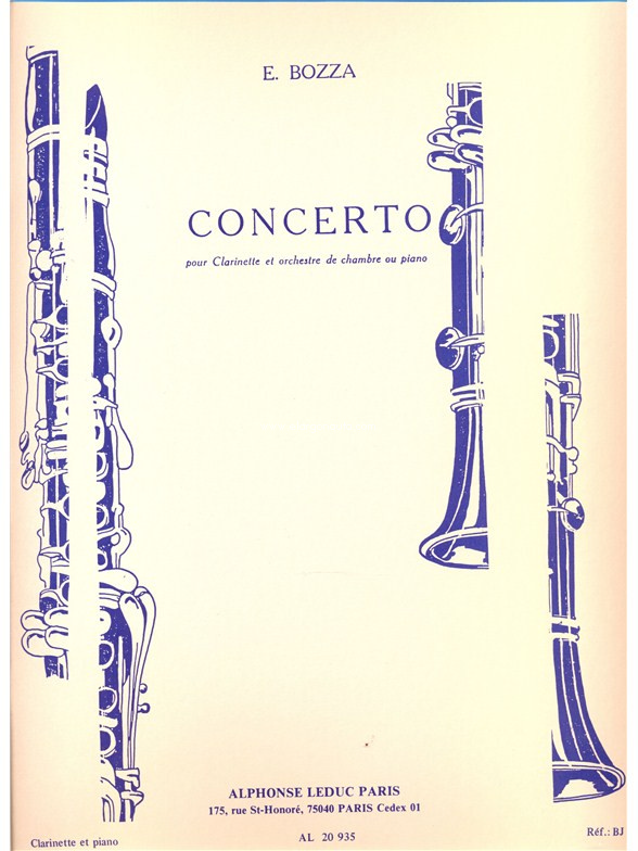 Concerto, pour clarinette et orchestre de chambre ou piano