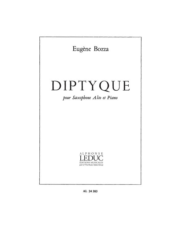 Diptyque, pour saxophone alto et piano. 9790046243837