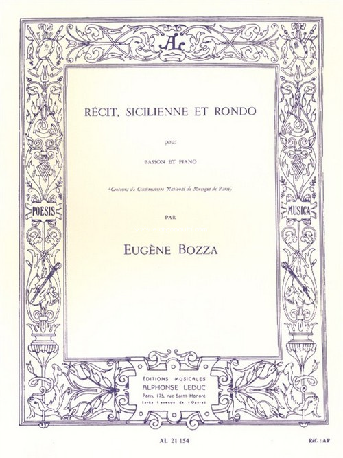 Récit, sicilienne et rondo, pour basson et piano