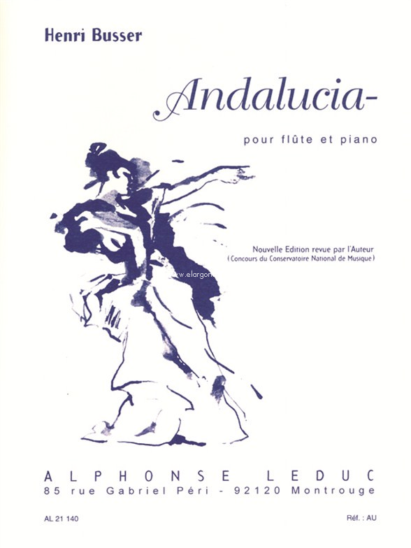 Andalucia, pour flûte et piano. 9790046211409