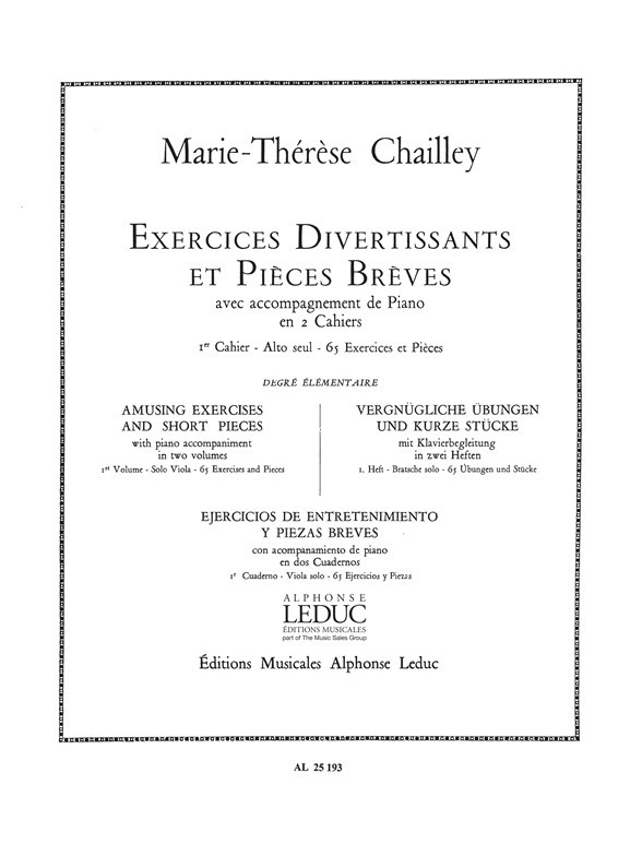 Exercices divertissants et Pieces breves Vol.1, Viola