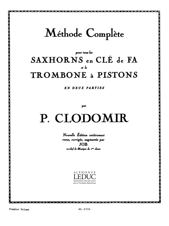 Méthode complete pour le Saxhorn en F : Volume 1, Saxhorn in F. 9790046027246