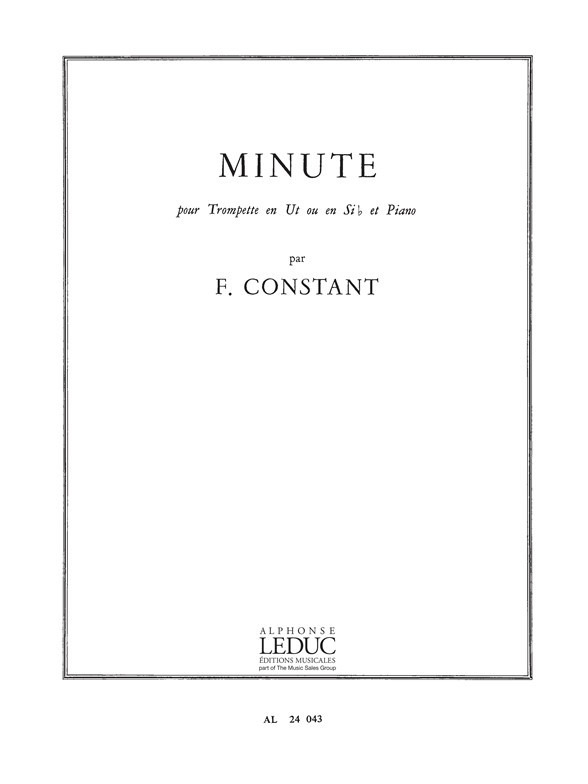 Minute, pour Trompette en Ut ou en Si b et Piano