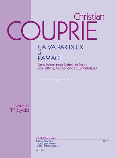 Ça va par deux (et) ramage (cycle 1): deux pièces pour batterie et piano, Drum Set and Piano