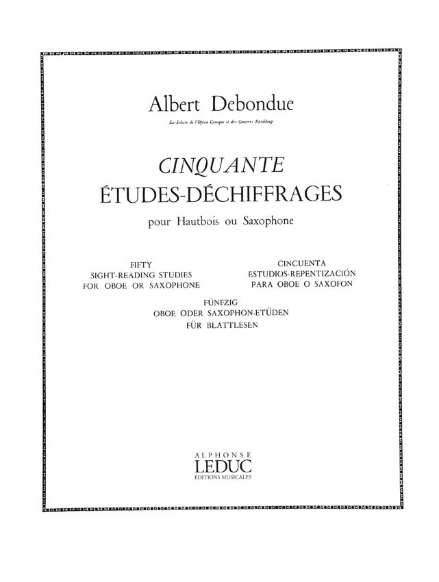 50 Etudes-Déchiffrages, Oboe or Saxophone. 9790046238499