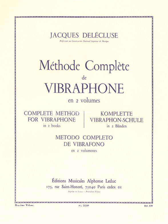 Methode Vol. 2 Vibraphone, Percussion Instruments. 9790046252891