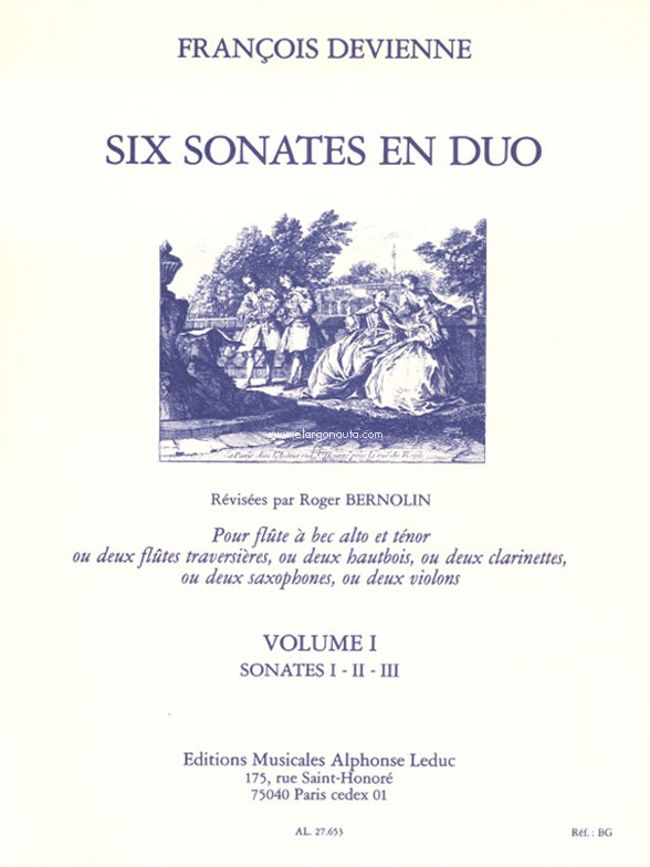 6 Sonates en Duo Vol.1, 2 Flutes, 2 Oboes, 2 Clarinets, 2 Saxophones or 2 Violins. 9790046276538