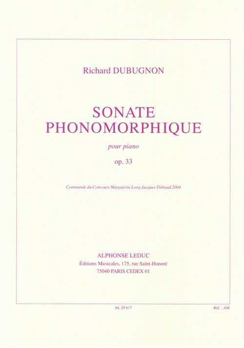 Sonate Phonomorphique Op33, Piano