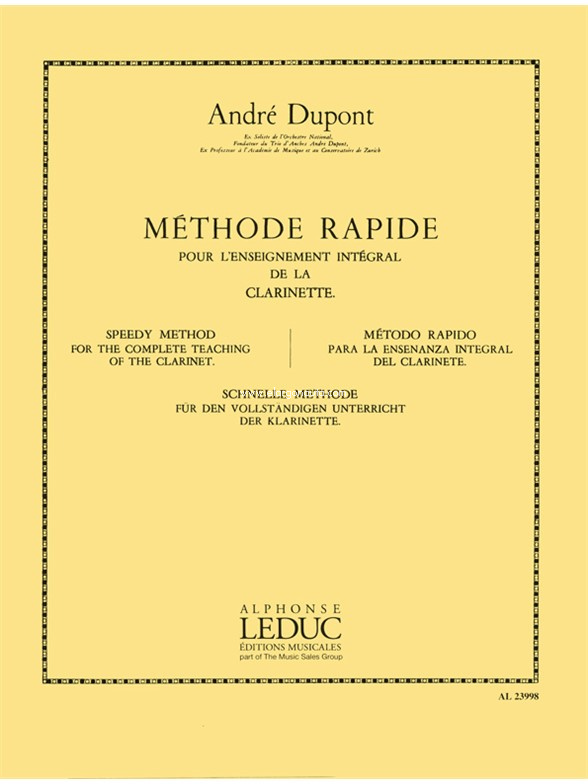 Andre Dupont: Methode rapide pour lEnseignement, Clarinet