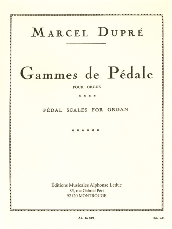 Gammes de Pédale, Organ