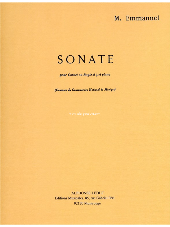 Sonate, pour cornet ou bugle si b et piano