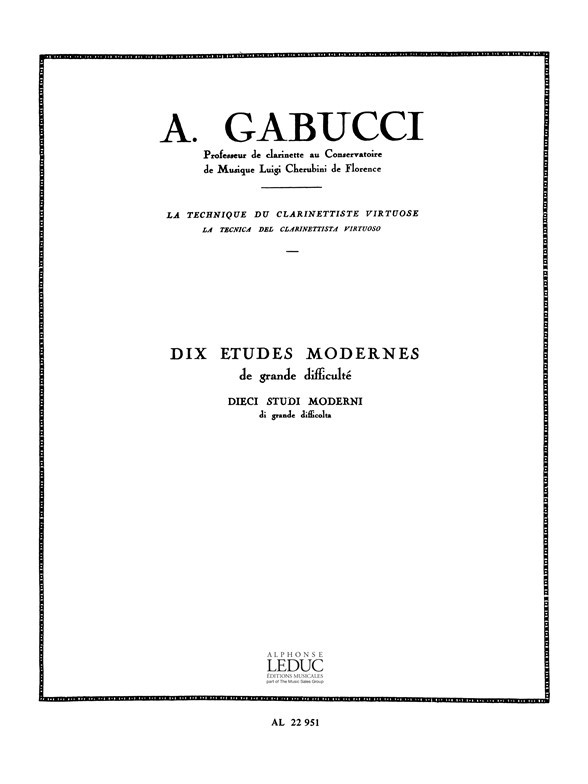 10 Etudes Modernes, Clarinet. 9790046229510