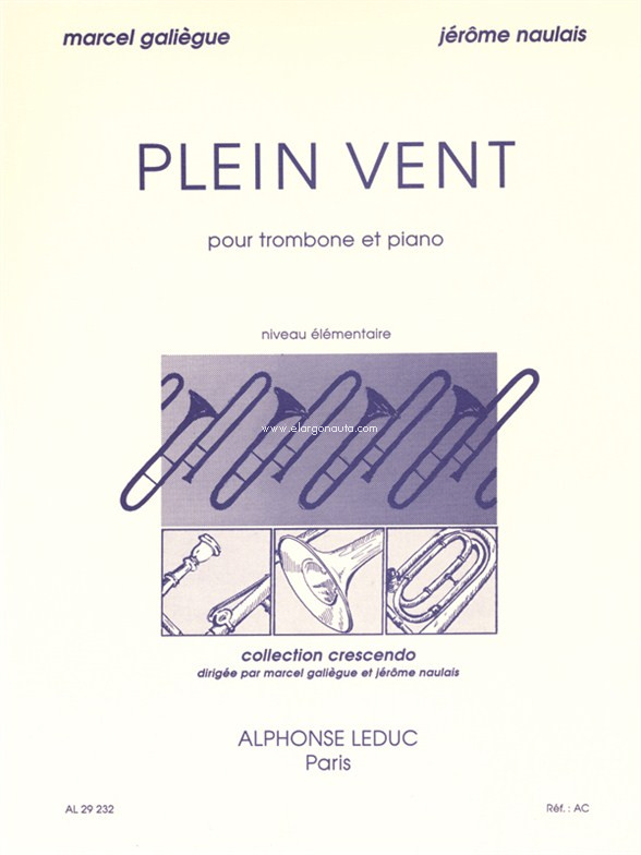 Plein vent, pour trombone et piano, niveau élémentaire