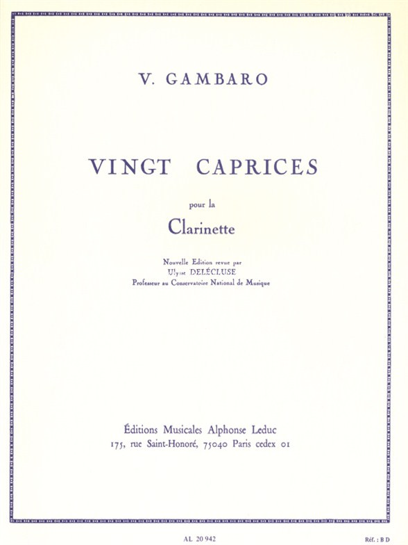 Vingt caprices pour la clarinette