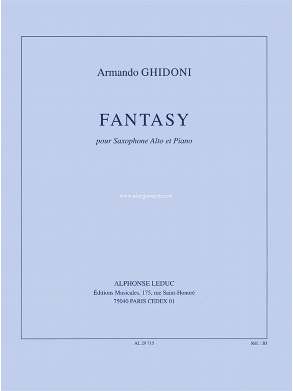 Fantasy, Alto Saxophone and Piano