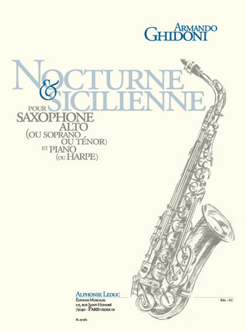 Nocturne et Sicilienne (Alto Saxophone, Piano), Saxophone Ensemble. 9790046295621