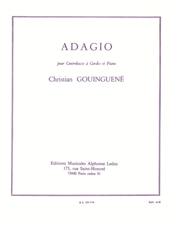 Adagio for Double Bass and Piano. 9790046257742