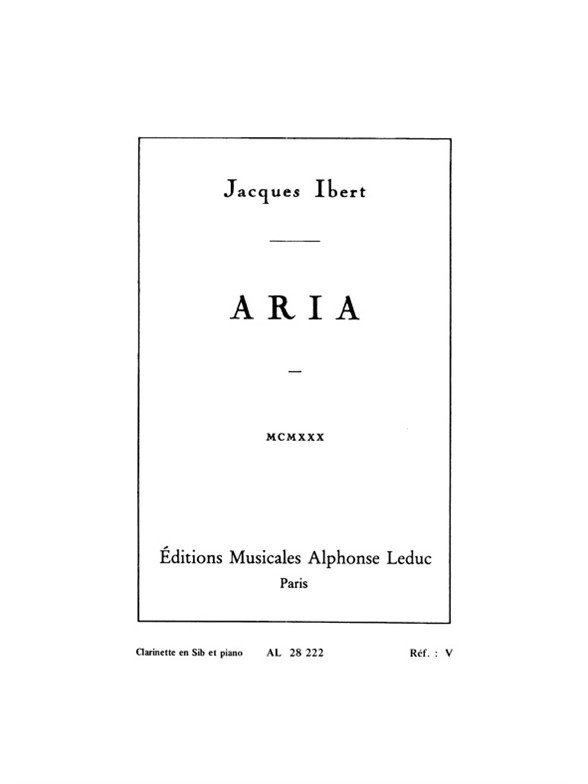 Aria, Clarinet and Piano