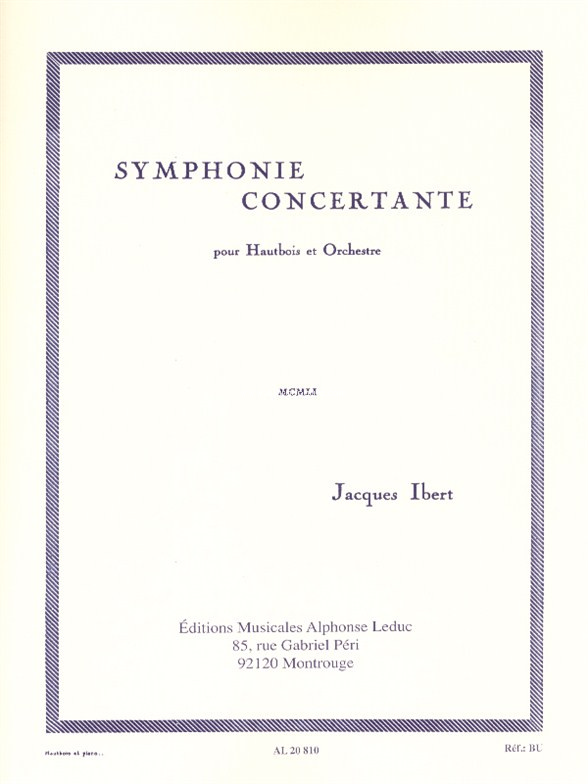 Symphonie Concertante, Oboe and Piano. 9790046208102