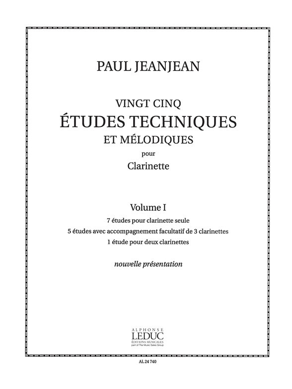 Vingt cinq études techniques et mélodiques pour clarinette, vol. I