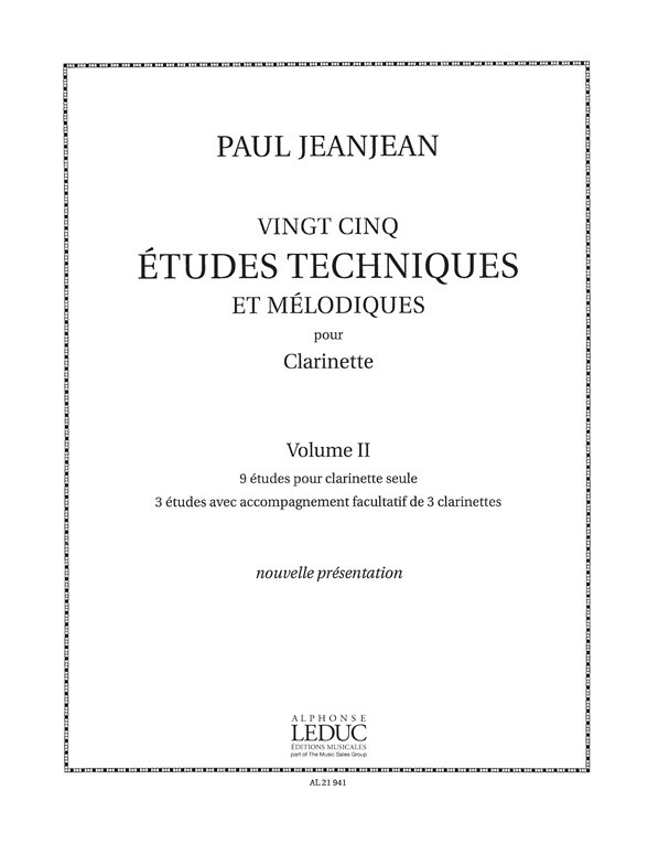 25 etudes Techniques et Melodiques Vol.2, Clarinet